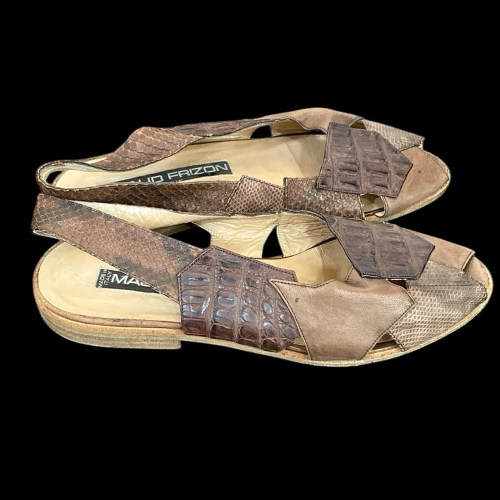 Maud Frizon Paris animal pattern strap sandals women’s size 38.5 Euro USA 8-8.5